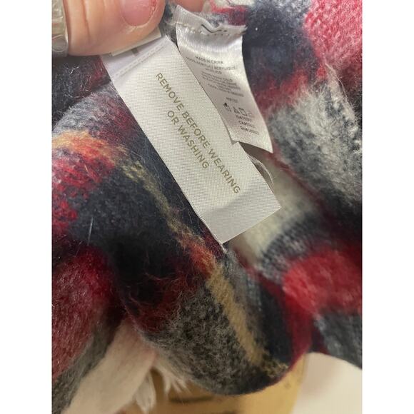 Loft Large Blanket Scarf Red White & Blue  Nwot Can Be Worn Several Ways - Picture 5 of 9